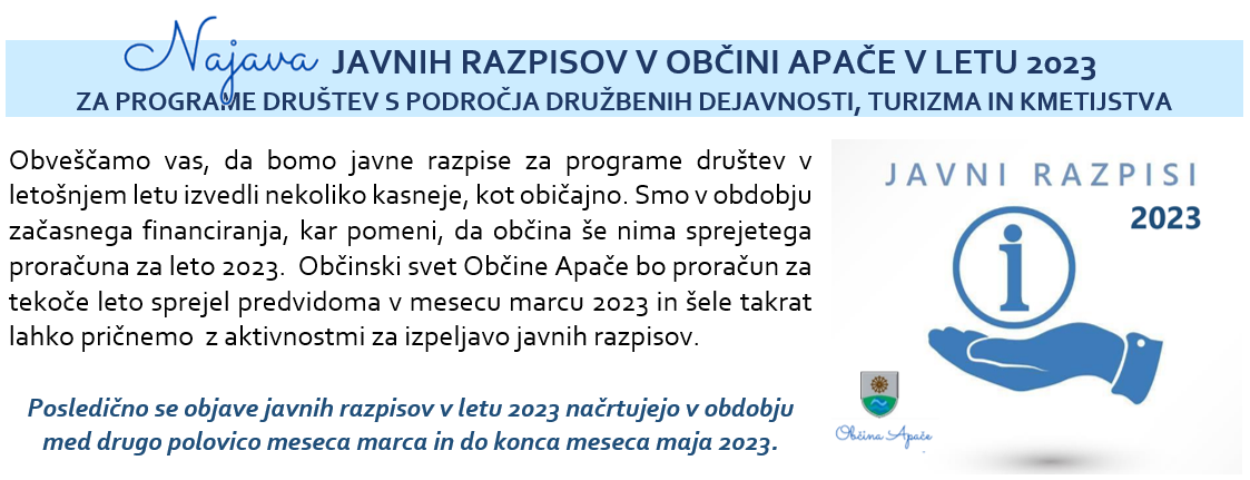 NAJAVA javnih razpisov_2023